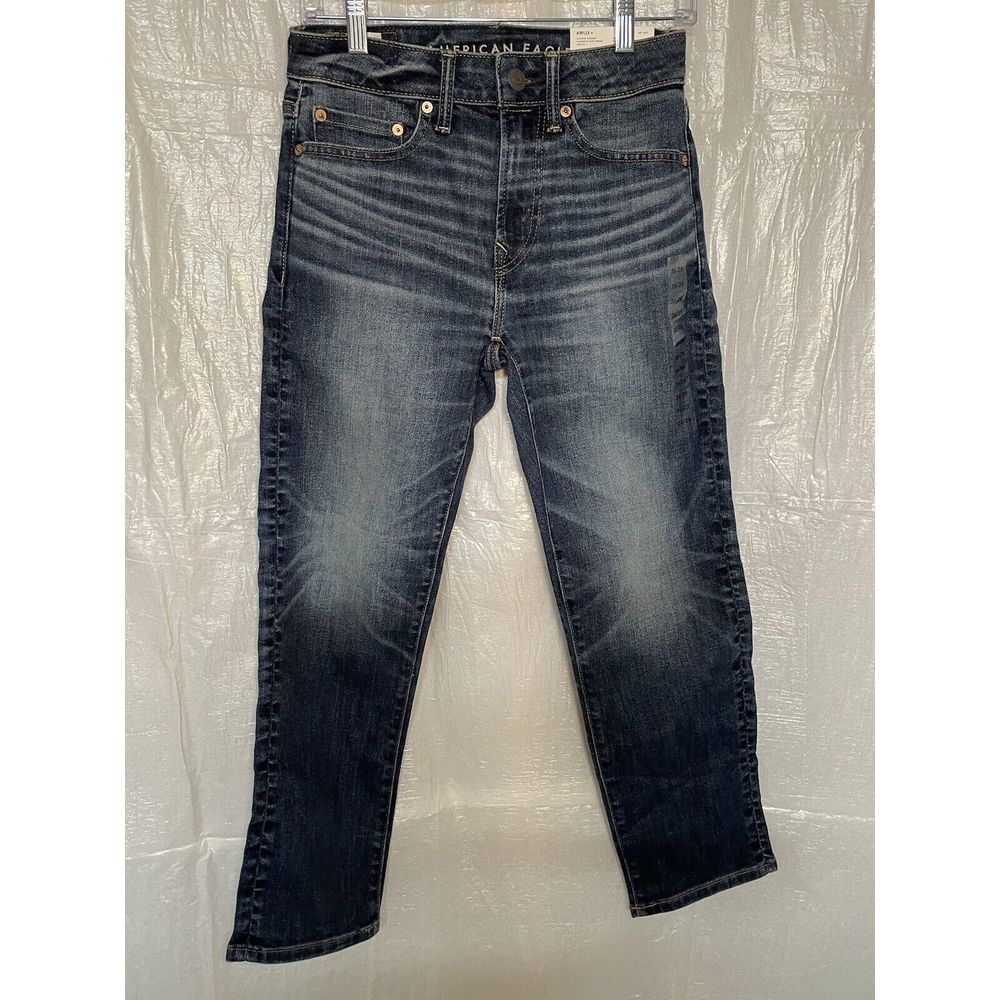 American Eagle Mens Airflex+ Temp Tech Athletic Straight Jeans Dark Indigo 26x28